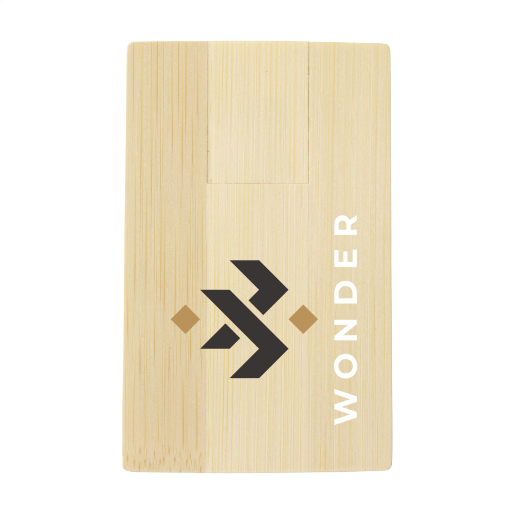 Logotrade advertising product picture of: CreditCard USB Bamboo 8 GB